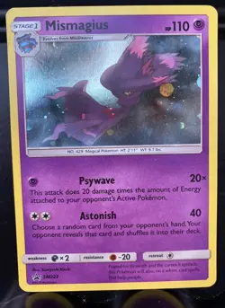 MISMAGIUS SM222 Promo Sun Moon Holofoil Rare Pokemon Card Near Mint - Image 1