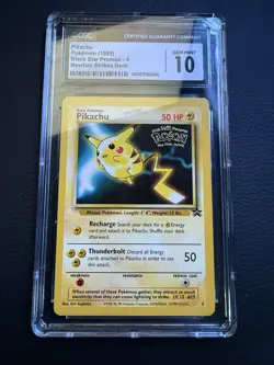 1999 Pikachu Black Star Promo #4 Pokemon Card WB the First Movie CGC 10 - Image 1