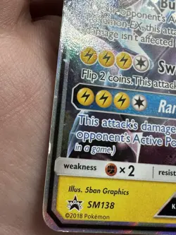 Zekrom GX SM138 Sun and Moon Promo Pokemon Card Rare Very Lightly Played VLP - Image 3