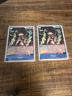 2 One Piece Buggy OP09-051 Rare Emperors of The New World Near Mint Foil Card. - Image 1