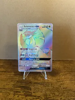 Pokemon Salamence GX Dragon Majesty Holo Card 73/70 Secret Rare - Image 1