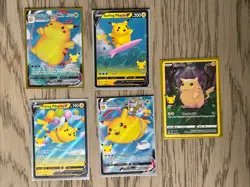 Pokemon Celebrations 25th Anniversary 5 Holo Pikachu Card Lot - Image 1