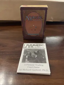 RARE MTG ORIGINAL ALPHA EMPTY STARTER DECK BOX + INSTRUCTIONS - Image 1