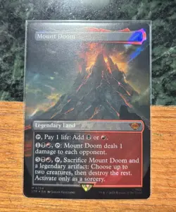 1x Mount Doom, 0754 Borderless Art Surge Foil, Lord of the Rings, MTG NM - Image 2