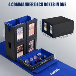 Card Deck Box for MTG with Commander Display, 5 in 1 Trading Card Storage Box - Image 4