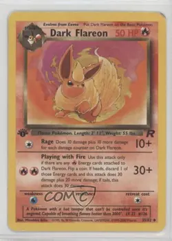 Dark Flareon 1st Ed. Pokemon Team Rocket #35 2000 1fj6 - Image 1