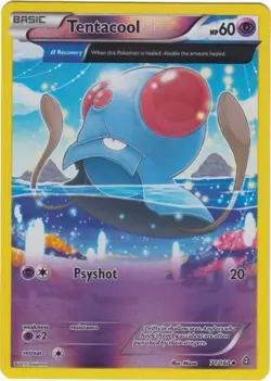 Moderately Played, English Pokemon Tentacool - 71/160 - Uncommon - Reverse Holo - Image 1