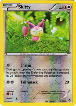 Lightly Played, English Pokemon Skitty - 113/160 - Common - Reverse Holo XY - Pr - Image 1