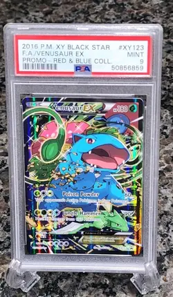 POKEMON XY BLACK STAR PROMO RED & BLUE COLL #XY123 FULL ART VENUSAUR EX PSA 9 - Image 2