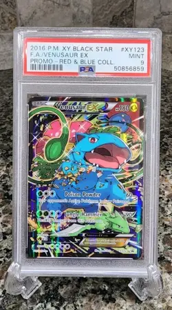 POKEMON XY BLACK STAR PROMO RED & BLUE COLL #XY123 FULL ART VENUSAUR EX PSA 9 - Image 3
