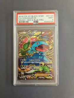 POKEMON XY BLACK STAR PROMO RED & BLUE COLL #XY123 FULL ART VENUSAUR EX PSA 9 - Image 1