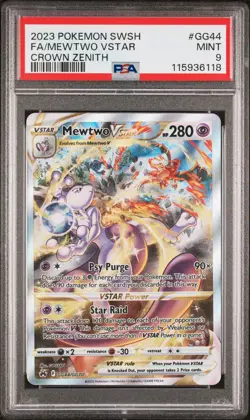 PSA 9 Mewtwo Vstar Crown Zenith #GG44 2023 Pokemon Crown Zenith 115936118 - Image 1