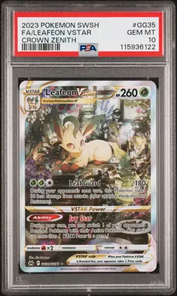 PSA 10 Leafeon Vstar Crown Zenith #GG35 2023 Pokemon Crown Zenith 115936122 - Image 1