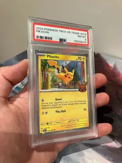 2024 Pokemon Pikachu Holo 018/091 Trick or Trade PSA 8 NM -96 - Image 2