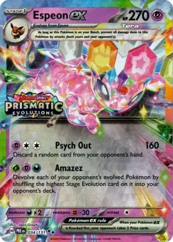 Espeon EX 034/131 Stamped Promo | Prismatic Evolutions Pokemon Card NM - Image 1