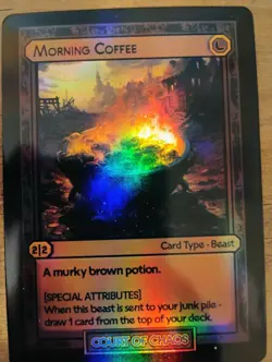 Divorced Dads Court of Chaos Morning Coffee - Beast Card HOLO V1 MISPRINT - Image 1