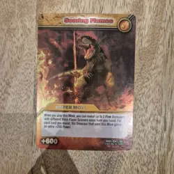 DKDS 054/100 SEARING FLAMES Dinosaur King Rare Foil Move Trading Card 2009 - Image 1
