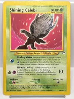 Shining Celebi 106/105 Shiny Secret Rare Neo Destiny Pokemon Card 2000. NM- - Image 1