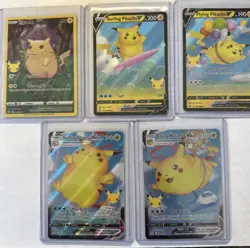 Pokemon Celebrations 25th Anniversary 5 Holo Pikachu Card Lot - Free Shipping - Image 1