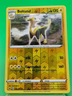 Pokemon Card Boltund Sword & Shield Reverse Holo Rare 076/202 LP - Image 1