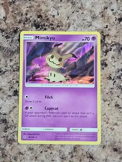 Pokemon TCG Mimikyu S&M Guardians Rising 58/145 Holo Rare Card LP - Image 1
