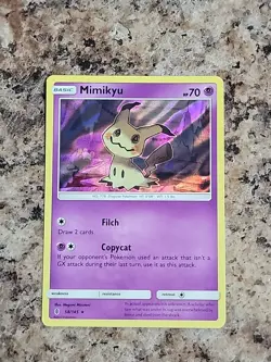 Pokemon TCG Mimikyu S&M Guardians Rising 58/145 Holo Rare Card LP - Image 2