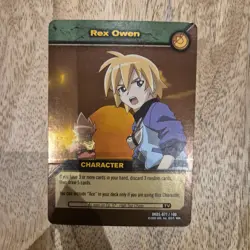 DKDS 071/100 REX OWEN Dinosaur King Rare Gold Foil Character Trading Card 2009 - Image 1