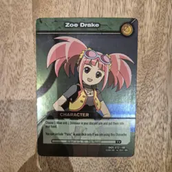 DKDS 072/100 ZOE DRAKE Dinosaur King Super Rare Foil Character Trading Card 2009 - Image 1