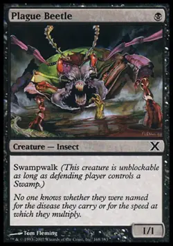 Plague Beetle -Foil Light Play MTG 10th Edition - Image 1