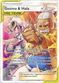 1x Guzma & Hala - 229/236 - Full Art Ultra Rare Lightly Played Pokemon SM12 - Co - Image 1