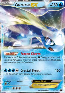 1x Aurorus EX - XY102 - Aurorus-EX Box Promo Lightly Played Pokemon XY - Black S - Image 1