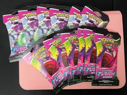 Pokemon TCG Sword & Shield 08 Fusion Strike Sleeved Booster Pack LOT OF 12 - Image 1