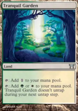 Slightly Played, English - 1 x MTG Tranquil Garden - Foil Champions of Kamigawa - Image 1