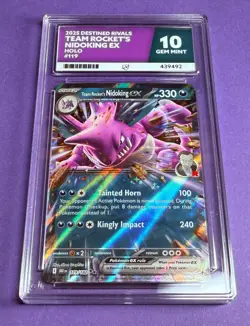 POKEMON TCG TEAM ROCKET'S NIDOKING EX 119/182 DESTINED RIVALS - ACE GEM MINT 10 - Image 4
