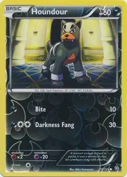 1x Houndour - 74/124 - Common - Reverse Holo Moderately Played Pokemon BW - Drag - Image 1