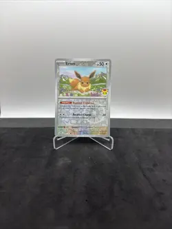 Eevee Prismatic Evolutions 074/131 Holo Pokemon Day 2025 Stamped Promo Card NM - Image 1