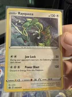 SWIRL A 🌀 Rayquaza SWSH029 Cosmos Holo Rare Crown Zenith Pokemon Card - NM P187 - Image 1