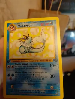 1999 Pokemon VAPOREON Jungle Set 1ST EDITION Rare NON HOLO Card 28/64 WotC NM+ - Image 4