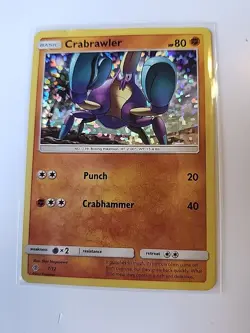 McDonald's Crabrawler Holo Pokemon Card 7/12 2017 Rare Collection - Image 1