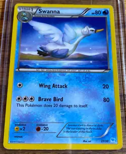 Swanna 27/30 XY Trainer Kit: Pikachu Libre & Suicune Regular Pokemon TCG Card LP - Image 1