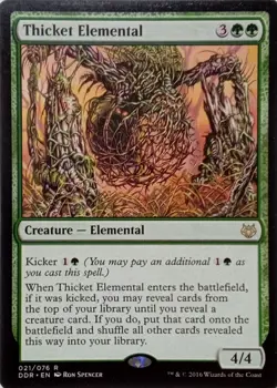 021/076 THICKET ELEMENTAL RARE DUEL DECKS: NISSA VS. OB NIXILUS MTG CARD - Image 1