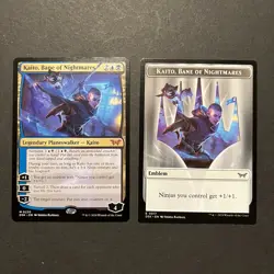 MTG Duskmourn KAITO, BANE OF NIGHTMARES. LOT; Regular AND Manifest Token cards - Image 1
