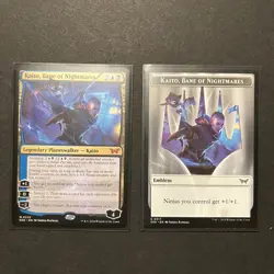 MTG Duskmourn KAITO, BANE OF NIGHTMARES. LOT; Regular AND Manifest Token cards - Image 3