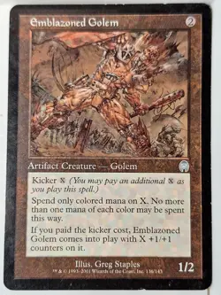 Emblazoned Golem - Apocalypse - Magic the Gathering MTG Nice! - Image 1