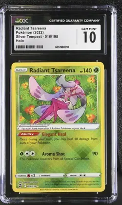 Pokemon CGC 10 Radiant Tsareena 016/195 Silver Tempest Gem Mint - Image 1