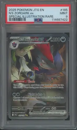 Pokemon TCG N's Zoroark ex 185/159 Journey Together Special Illustration PSA 9 - Image 1