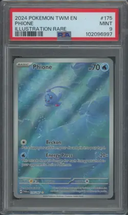 Pokemon TCG Phione 175/167 Twilight Masquerade Illustration Rare PSA 9 - Image 1