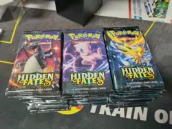 Lot Of 50 Pokemon Sun & Moon Hidden Fates Booster Packs Factory Sealed - Image 1
