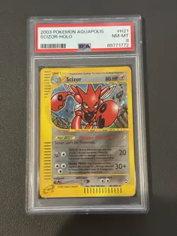 2003 POKEMON AQUAPOLIS H21/H32 SCIZOR-HOLO PSA 8 - Image 1