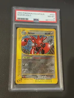 2003 POKEMON AQUAPOLIS H21/H32 SCIZOR-HOLO PSA 8 - Image 2